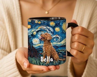 Personalized Airedale Terrier Dog Starry Night Mug, Gotcha Day Airedale Parent Gift, Dog Mom Dad Gift Idea, Pet Memorial Remembrance Gift