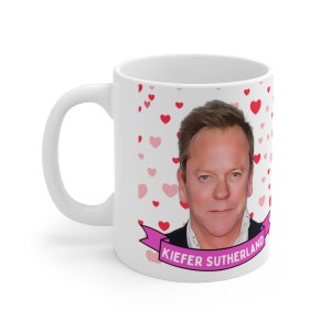 Kiefer Sutherland Cute Mug Gift, Customized Coffee/Tea Mug, Kiefer Sutherland Ceramic Mug, Cool Kiefer Sutherland Mug Gift Handmade in USA image 3