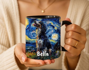 Personalized Afghan Hound Dog Starry Night Mug, Gotcha Day Hound Parent Gift, Dog Mom Dad Gift Idea, Pet Memorial Remembrance Gift