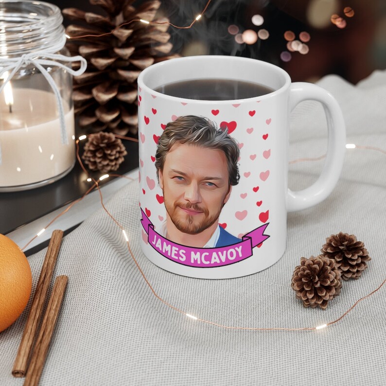 James McAvoy Cute Mug Gift, Customized Coffee/Tea Mug, James McAvoy Ceramic Mug, Cool Funny James McAvoy Mug Gift Idea Handmade in USA image 5