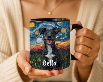 Personalized American Hairless Dog Starry Night Mug, Gotcha Day Hairless Parent Gift, Dog Mom Dad Gift Idea, Pet Memorial Remembrance Gift