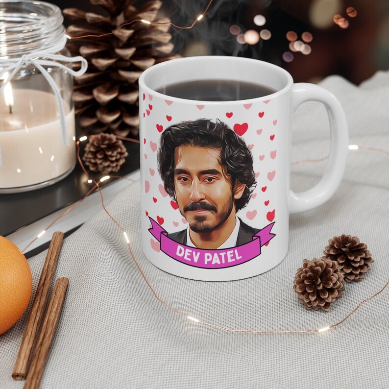 Dev Patel Cute Mug Gift, Customized Coffee/Tea Mug, Dev Patel Ceramic Mug, Cool Funny Dev Patel Mug Gift Idea Handmade in USA image 1