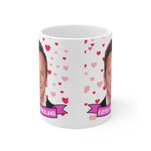 Kiefer Sutherland Cute Mug Gift, Customized Coffee/Tea Mug, Kiefer Sutherland Ceramic Mug, Cool Kiefer Sutherland Mug Gift Handmade in USA image 2