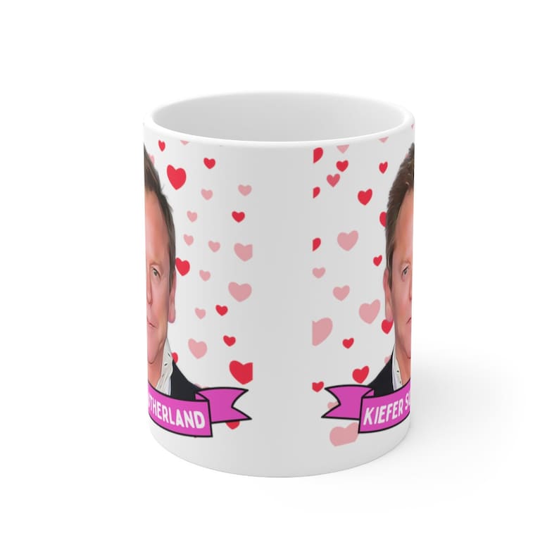 Kiefer Sutherland Cute Mug Gift, Customized Coffee/Tea Mug, Kiefer Sutherland Ceramic Mug, Cool Kiefer Sutherland Mug Gift Handmade in USA image 2