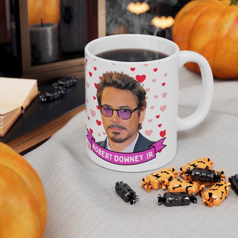 Robert Downey Jr Cute Mug Gift, Customized Coffee/Tea Mug, Robert Downey Jr Ceramic Mug, Cool Robert Downey Jr Mug Gift Idea Handmade in USA image 8