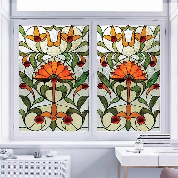 Stained Glass Window Film double sided Thickened Static Cling