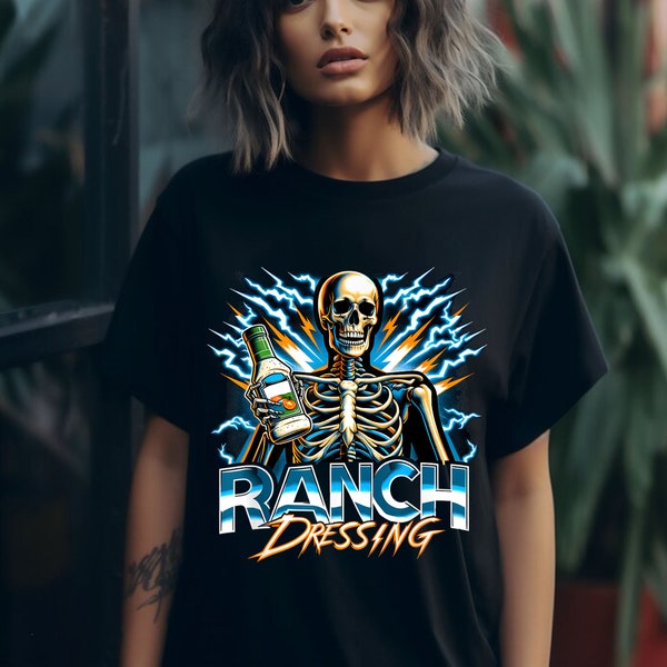 Ranch Dressing Bootleg Rap CDs Ästhetik Lustiges Skelett Meme T-Shirt