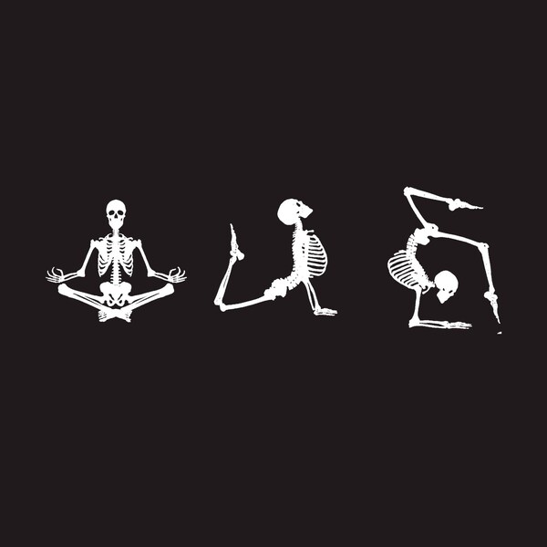 Yoga Skeletons Namaste Witches PNG, Design for Hoodie T-Shirt Sweatshirt, Cut File For Cricut, Sublimation, Halloween Skeleton
