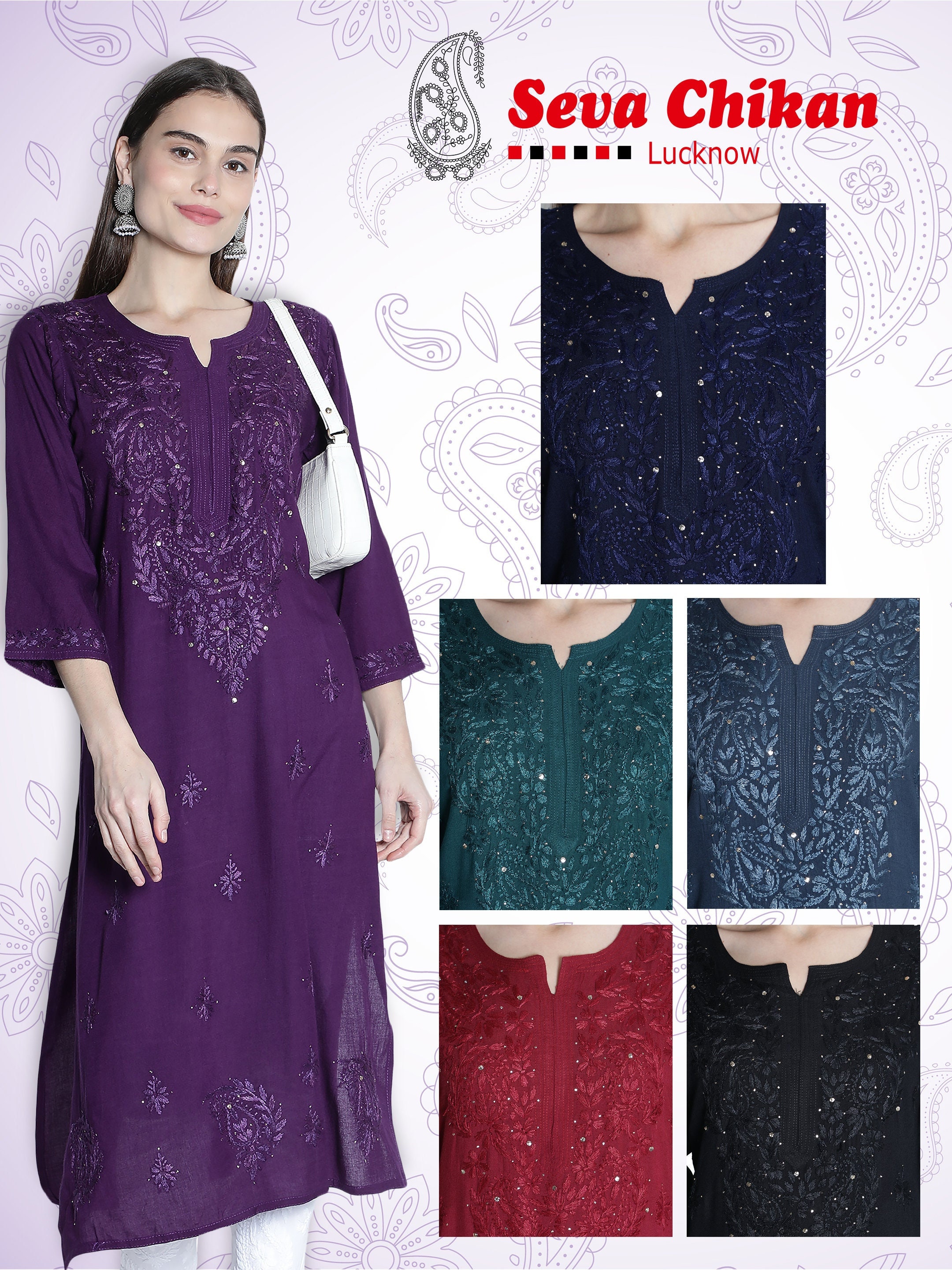 purple colour kurti