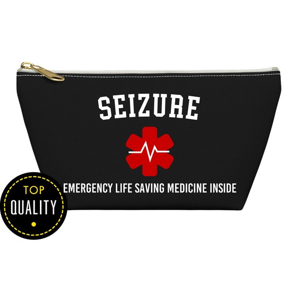 Seizure Epilepsy Medication Bag, Gift Medication, Medical Alert Bag, Epilepsy Warrior, Epilepsy Awareness, Medical Supply Bag Zipper Pouch