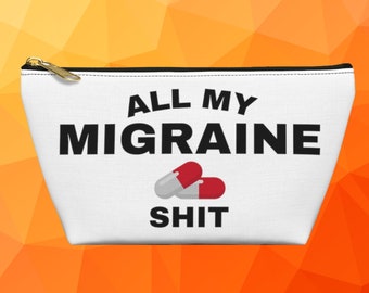 Migraine Medication Bag Headache Relief Pouch For Her Funny Gift for Women with Migraines Headaches First Aid Meds Box For Emergency Bags