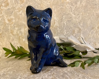 Vintage Taiwanese blue/black cermic cat