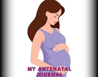 Digital Pregnancy Planner Journal: Baby Milestone Tracker, Expecting Mom Gift (PDF/Canva Edit)