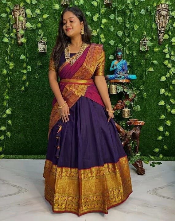 Half Silk Saree Etsy