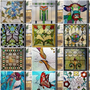 Custom Art Deco Static Cling: Foil Window Treatment with Frosted Stained Glass Films, Door Sticker for Home Decor