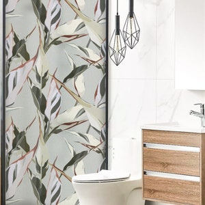 Custom Size Leaves Artscape Stained Glass Window Film No Glue Bathroom Privacy Heat Blocking Glass Film Home Decor Window Door Sticker