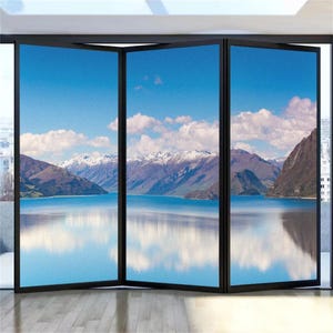 Benutzerdefinierte Größe Seen Muster Sichtschutzfolie - Frostglastür Dekor, Anti-UV, nicht klebendes elektrostatisches Glas