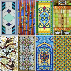 Custom Size Window Film Print Sticker Cling Stained Glass Window Decor UV Heat Control Glass Privacy Window Film
