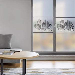 Frosted Privacy Stained Glass Film – Custom Tree Pattern, Static Cling Window Sticker for Kitchen and Bathroom Decor