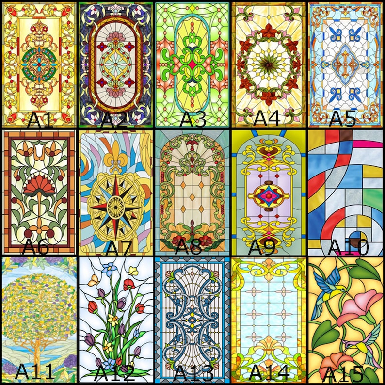 Customized Size Stained Glass Film Window Films Static Cling Etsy