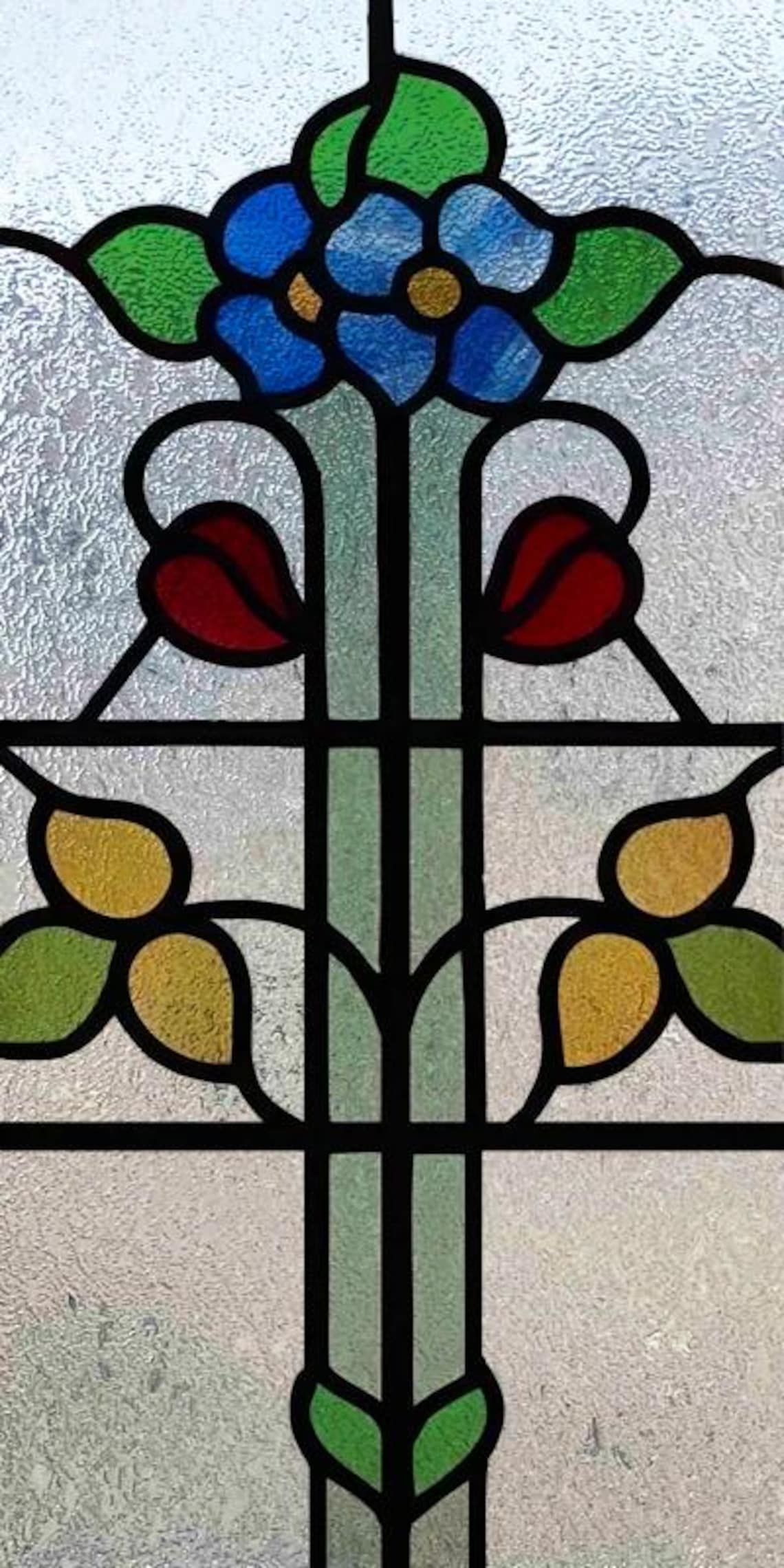 Custom Nature Scene Stained Glass Window Film - Decorative Privacy ...