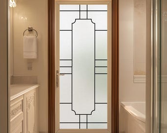 Geometric Frosted Window Film - Custom Size Privacy Solution for Doors and Partitions