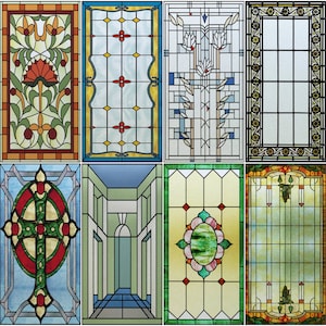 Custom Size Window Film, Stained Glass Sticker, Western Style, Privacy Frosted, Static Cling, Door, Office Home Decal
