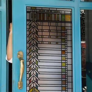 Custom Window Decor - Stained Glass Films, Static Cling, Frosted, Retro Prairie Style