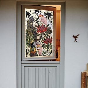 Stained Glass Window Film 3D Frosted Privacy Static Cling Door Stickers Custom Size