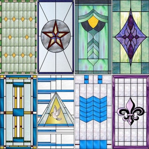 Custom-Sized Window Film - Retro-Inspired Frosted Stained Glass Static Cling for Privacy in Showers and Bathrooms