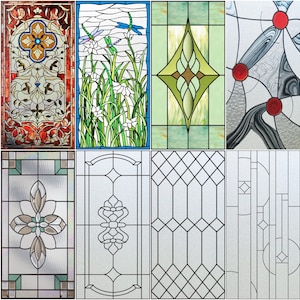 Tailored Window Film: Custom-Sized Frosted Stained Glass Static Cling for Church, Kitchen, Office, and Home Privacy and Decor