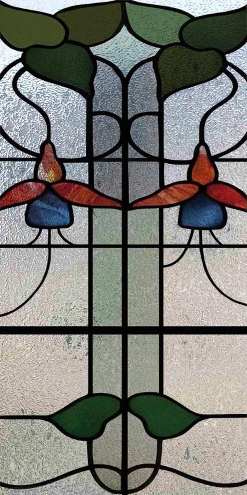 Custom Nature Scene Stained Glass Window Film - Decorative Privacy ...