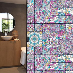 Frosted Stained Glass Privacy Film – Static Cling, Non-Adhesive Window Tinting for Home Windows