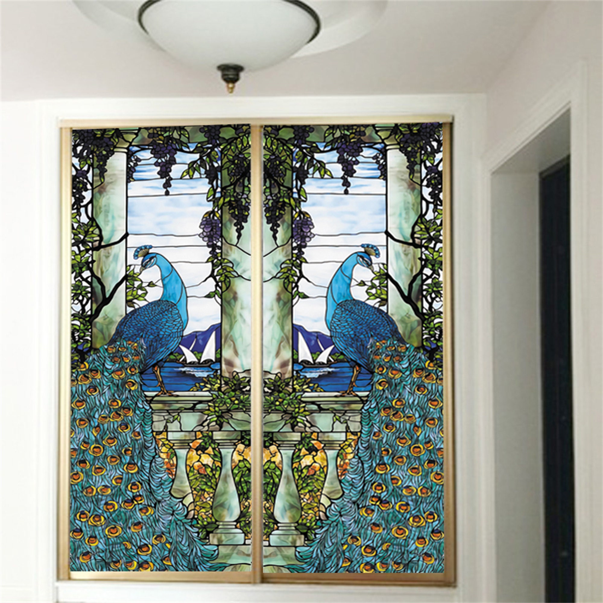 Custom Size Color Printing Window Stained Glass Film, Static Cling
