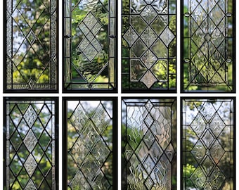Custom Frosted Glass Window Film - Classic Diamond Pattern, Privacy Decorative Static Cling