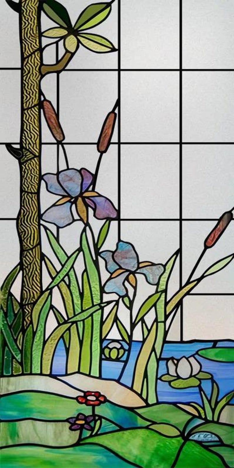 Custom Nature Scene Stained Glass Window Film - Decorative Privacy ...