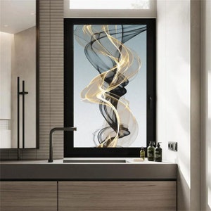Frosted Glass Window Sticker with Abstract Design - Privacy-Boosting, Decorative Film, Static Cling, No Glue Needed, Perfect for Home