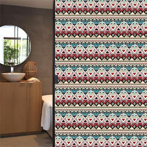 Custom Stained Glass Privacy Film – Frosted Window Tint, Static Cling, Non-Adhesive for Home and Bathroom