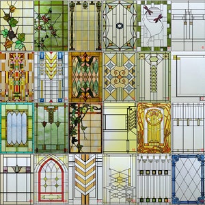 Customizable Stained Glass Window Film: Frosted Privacy, Static Cling, Retro Prairie Style, Stickers for Shower, Kitchen, Office, Home Decor
