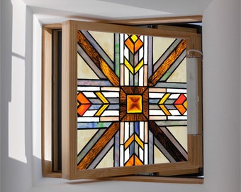 Window Film Frosted Stained Glass Films Customized Size Privacy Static Cling Vintage Colorful Stickers