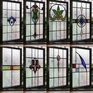 3D Matte Stained Glass Window Film – Custom Size, Decorative UV Blocking Privacy Sticker for Home