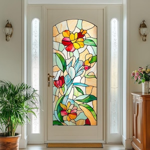 Stained Glass Window Film - Decorative Door Decal for Classic & Modern Interiors