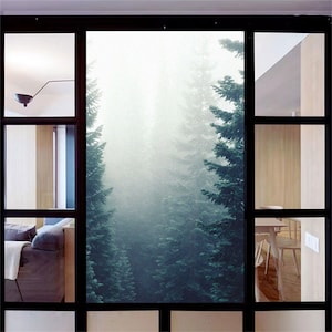 Custom Size Frosted Foggy Cedar Window Film Static Cling No Glue Glass Decorative Curtain Bathroom Bedroom Window Door Sticker Decor