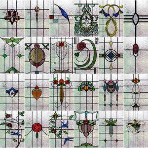 3D Window Films, Decorative Stained Glass Design, UV-Resistant Window Stickers, Privacy Finish with Static cling, For Glass Window Décor