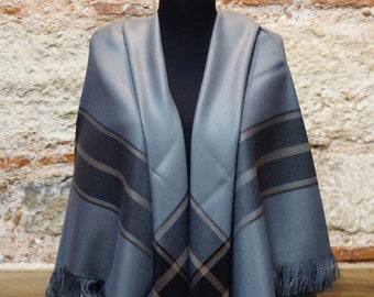 Shoulder Scarf, Wool Scarf, Poncho, Plaid Design Wrap, Ethnic Poncho, Pancho Women, Poncho Men, Pancho, Gift For Mother, Christmas, Gifts