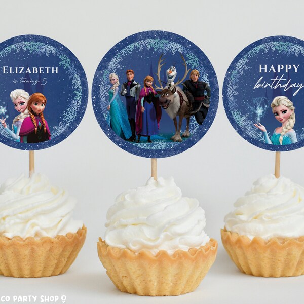 Kids Birthday Cupcake Toppers Party Favors Birthday Party Decor Birthday Food Topper Editable Template Editable Cupcake Decor