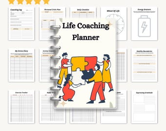 Life Coaching Planner Organizer, Daily Goal Tracker, Weekly Motivational Journal, Self-Care Scheduler, Productivity Tracker