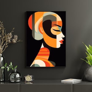 Abstract Woman Art | Modern Female Portrait | Colorful Wall Decor | Feminine Artwork Print | Boho Chic Home Decor | Female Abstract Art