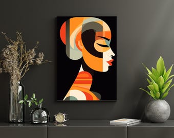 Abstract Woman Art | Modern Female Portrait | Colorful Wall Decor | Feminine Artwork Print | Boho Chic Home Decor | Female Abstract Art