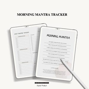 Mantra del mattino bianco stampabile, arte murale minimalista, stampa di citazioni positive, decorazioni ispiratrici, download digitale